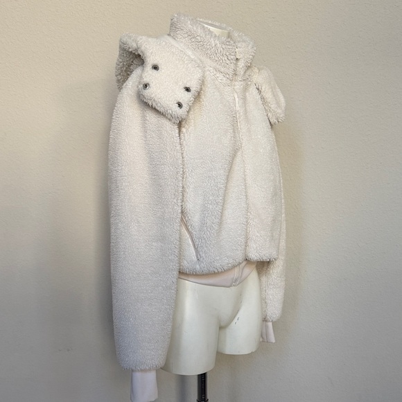 ALO Yoga Cream Teddy Jacket - Plush Sherpa Bomber - Picture 6 of 14